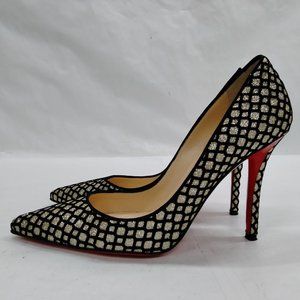 Christian Louboutin silver and black Fabric Pumps size 37